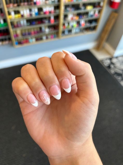 Mail Inspo With Initial, Nails With Bf Initials Almond, Almond Nails With J Initial, Almond Acrylic Nails With Initial, Nail Initial Ideas, Nails With Bf Initials Short, Almond Nails With Initials On Them, Mails With Initial, Gel Nails With Initials