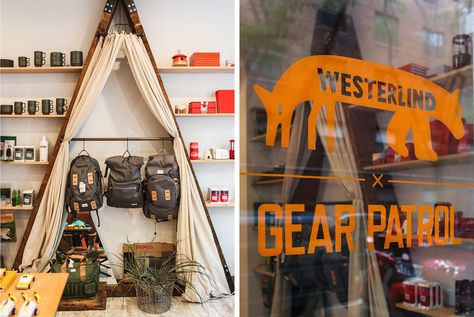 This Season’s Best Outdoor Gear Is on Display in Our NYC Pop-Up Camping Retail Display, Outdoor Store Display, Outdoor Retail Display, Camping Window Display, Camping Store Design, Camp Store Display Ideas, Outdoor Store Design, Camping Display, Gear Room Ideas