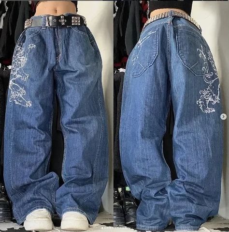 Our Popular Baggy Jeans ! 🔥 Baggy Jeans Street Style, Gothic Jeans, Hip Hop Print, Jeans Street Style, Y2k Women, Denim Decor, Style Gothic, Oversized Jeans, All Jeans