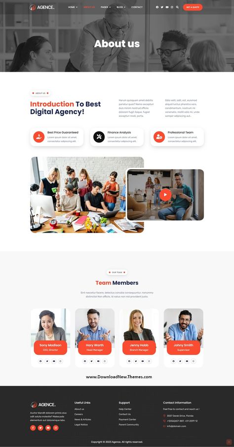 Agence - Digital Agency HTML Template Agency Website Inspiration, About Us Page Design, Ux Design Principles, Marketing Agency Website, Corporate Website Design, Agency Website Design, Ui Design Website, Business Website Design, Graphic Design Ads