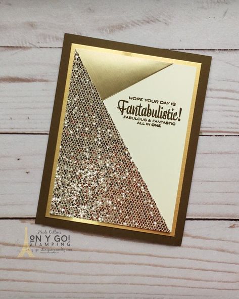 Glitter Paper Card Ideas, Cards With Glitter Paper, Stampin Up Be Dazzling Specialty Paper, Stampin Up Glitter Paper Cards, Glitter Cards Diy, Easy Diy Birthday Cards, Cards With Glitter, Sparkly Birthday, Birthday Male