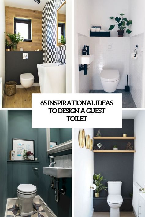 inspirational ideas to design a guest toilet cover Small Wc Decorating Ideas, Very Small Wc Ideas, Small Bathroom Remodel Toilet Only, Wc Cloakroom Ideas, Small Guest Toilet Decor, Decorate Small Toilet Room, Small Bathroom Toilet And Sink, Guest Toilet Decor Ideas, Toilet For Small Bathrooms