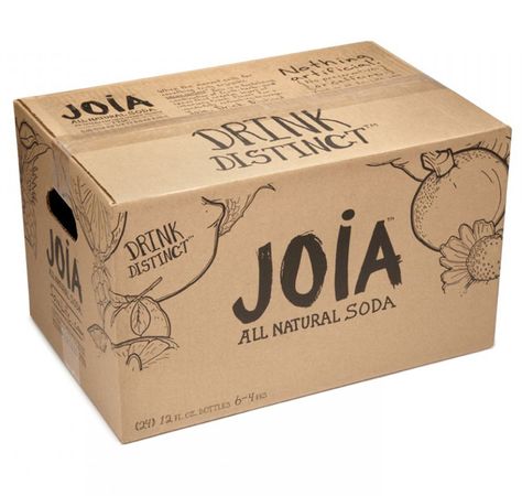 Joia All Natural Soda : Designed By: DesignReplace, Minneapolis, MN Shipper Box Design, Carton Box Design Packaging, Simple Box Design, Natural Soap Packaging, Carton Box Design, Corrugated Box Design, Natural Soda, Craft Beer Packaging, Custom Shipping Boxes