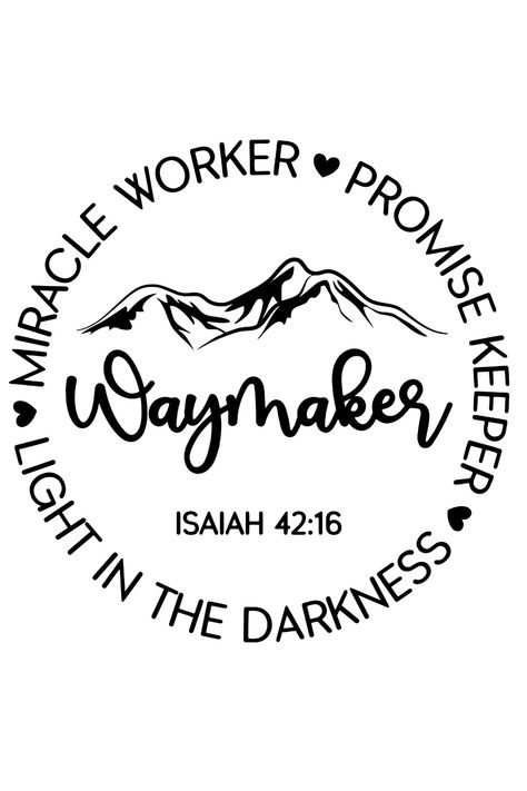 Waymaker SVG | Waymaker Miracle Worker SVG | Scripture SVG | Christian SVG Files | Faith SVG Christian Shirt Ideas, Christian Tshirt Design Ideas, Waymaker Shirt, Waymaker Miracle Worker, Quotes For Shirts, Christian Svg Files, Scripture Svg, Christian Signs, Verse Mapping