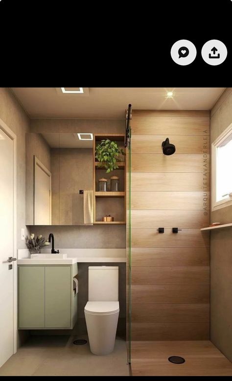 Minimalist Small Bathrooms, Toilet And Bathroom Design, Small Bathroom Layout, Minimalist Bathroom Design, Small Bathroom Interior, Small Bathroom Renovations, Small Space Bathroom, Room Decor Living Room, Washroom Design