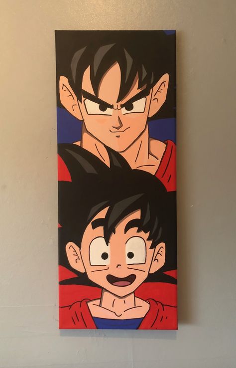 Dragon ball Z canvas Dragon Ball Z Art Painting, Dragon Ball Z Painting Easy, Dragon Ball Z Painting, Goku Painting, Dragon Ball Canvas, Dragon Ball Painting, Anime Drawing Books, Small Canvas Paintings, Hippie Painting