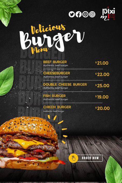 Menu Designs for Restaurant, Restaurant menu designs Resturant Menu, Restaurant Menu Card, Burger Bites, Menu Card Design, Bakery Interior, Burger Menu, Menu Designs, Fast Food Menu, Burger Restaurant