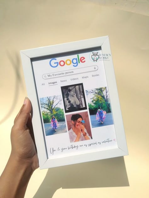 Google frame having your picture collage with the caption your dedicating to your favourite person as a gift Photo Frame Decoration Ideas Home Decor, Google Theme Photo Frame, Google Frame Photo, Google Photo Frame, Gift Frame Ideas, Google Frame, Birthday Photo Frame Design, Photo Frame Ideas Handmade, Polaroid Gift