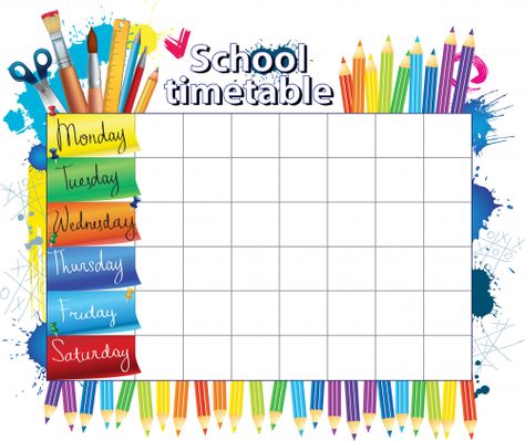 Weekly School Schedule Timetable 1  #teacher #resources #Schedule #Organizer #homework #reminder Timetable Design, After School Schedule, Class Schedule Template, Class Routine, Timetable Ideas, Class Timetable, Timetable Template, School Start, Classroom Schedule