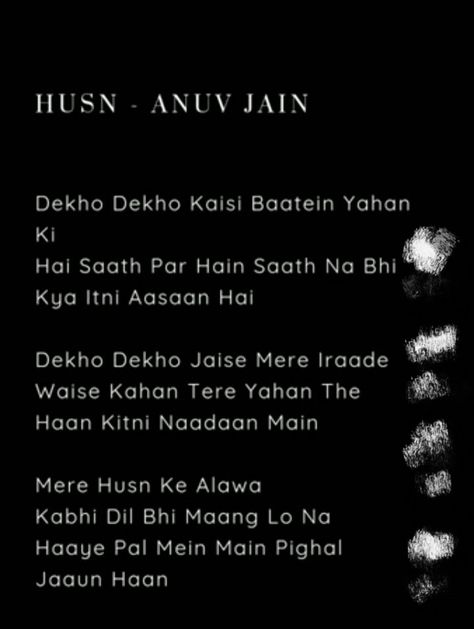 #song #lyrics #husn Husn Lyrics., Husn Anuv Jain Song Lyrics, Iktara Song Lyrics, Husn Anuv Jain Song, Hindi Songs Lyrics Quotes Short, Snap Song Lyrics, Deep Song Lyrics, Famous Song Lyrics, Anuv Jain