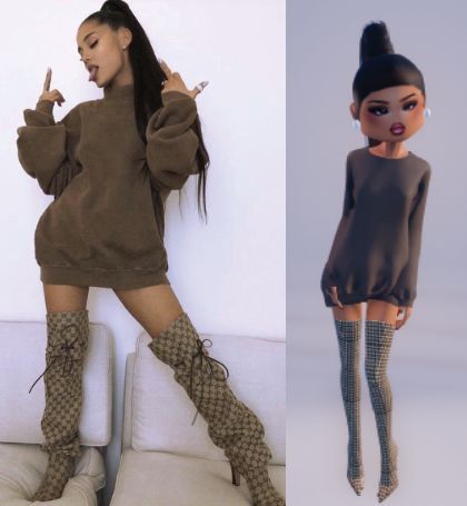 Celebrity Best Dresses Outfit   Ideas Dress To Impress Ariana Grande, Popstar Outfits Ideas Dress To Impress, Dress To Impress Popstar, Ariana Grande Ponytail, Dresses Outfit Ideas, Roblox Theme, Festive Outfits, Street Syle, Dti Ideas