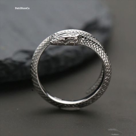 Snake Ring/ Silver Snake Ring/ Boho Ring/ Hippie Ring/ Punk Ring/ Gothic Ring/ Men Ring/ Cool rings/ Streetwear Ring/ Knuckle Rings Ring Finger For Men, Rings Streetwear, Mamba Snake, Hippie Ring, Gothic Ring, Hippie Rings, Snake Ring Silver, Gothic Rings, Ring Men