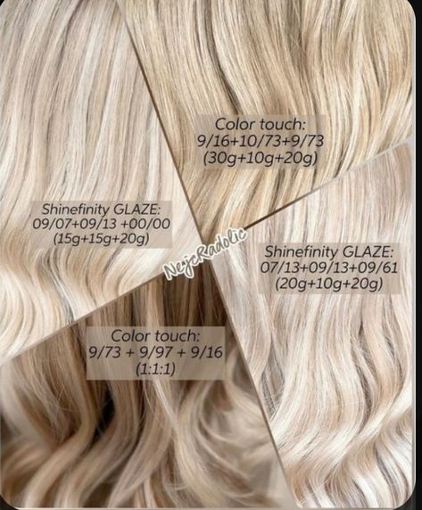 Beige Blonde Toner, Wella Formulas, Wella Shinefinity, Beige Blonde Hair Color, Hair Formulas, Blonde Toner, Beige Blonde Hair, Color Formulas, Redken Shades