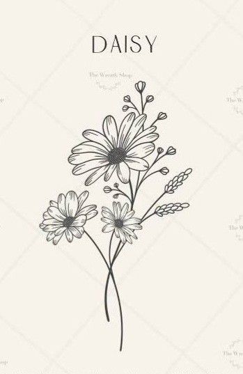 Daisy Doodle Simple, Daisy Flower Tattoos Simple, Daisy Sketch Simple, Daisy Illustration Simple, Daisy Tattoo Outline, Gerber Daisy Drawing, Daisies Sketch, Daisy Drawing Simple, Dainty Daisy Tattoo