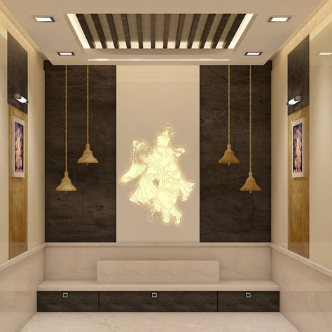 Temple is not just a place to worship but also a place to be at peace. #design #intent #architecture #temple #lights #modern Temple False Ceiling Design, Graphic Design Room, Temple Ideas, Temple Room, Pooja Door Design, Peace Design, Be At Peace, Temple Design For Home, House Ceiling Design