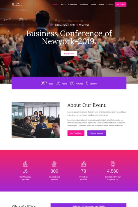 The most amazing theme that can take your event organization or website to new heights of magnificence is Lifevent - Event WordPress Theme, with its polished and contemporary style. Conference Landing Page, Conference Website Design, Event Page Design, Event Website Design, Event Entrance Arch, Events Theme, Entrance Arch, Event Entrance, Clinic Interior