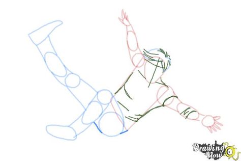 How to Draw a Person Falling - Step 9 Croquis, 2 People Falling Drawing Base, Falling Off Skateboard Drawing, Person Falling Sketch, Guy Falling Drawing, Catching Someone Falling Drawing, Person Flying Drawing, Person Falling Backwards Reference, Falling Body Reference