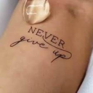 Tattoo Never Give Up, Never Give Up Tattoo, Tattoo Sentences, Delicate Tattoos For Women, Smile Tattoo, Cross Tattoos For Women, 4 Tattoo, Wrist Tattoos For Women, Cute Tattoos For Women