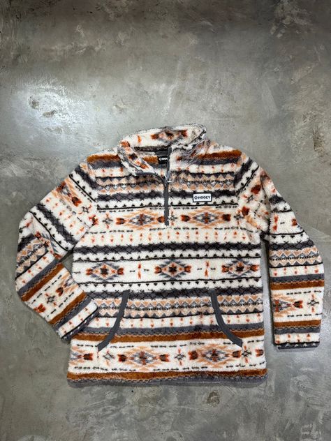 Wrap yourself in warmth and style with the Hooey Aztec All Over Fleece Pullover. This pullover features a striking Aztec pattern in a harmonious blend of Cream, Grey, and Tan, offering a perfect mix of rugged and refined. The fleece fabric ensures cozy comfort, making it ideal for chilly days or cool evenings. Designed for both casual outings and outdoor adventures, this pullover combines functionality with a bold, Southwestern-inspired aesthetic. Whether you're heading to a bonfire or relaxing Western Fleece Pullover, Aztec Fleece Jacket, Hooey Hoodies, Western Birthday Gifts, Aztec Sweater Outfit, Southern Fits, Country Hoodies, Western Shopping, Western Hoodies