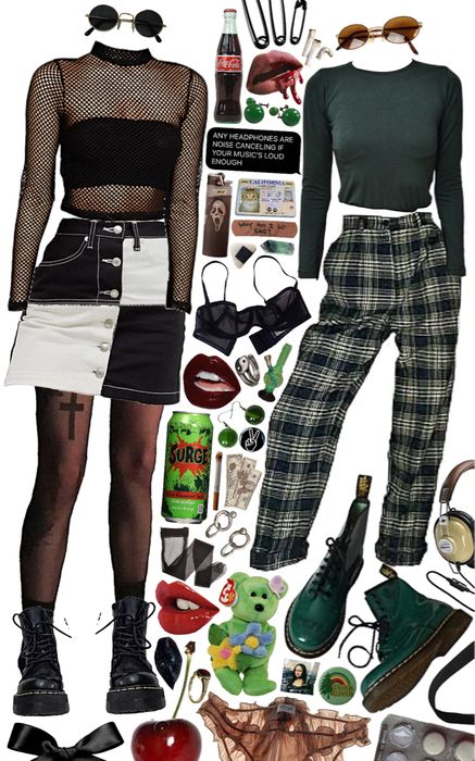 GRUNGE - Female addition Outfit | ShopLook Comfy Grunge Aesthetic, 90s Grudge Aesthetics, Grunge Female Outfit, Light Grunge Aesthetic Outfits, Womens Grunge Fashion, Grunge Date Outfit, 90s Grunge Fashion Punk, Grunge Glam Outfits, Colorful Grunge Outfits