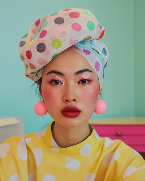 Colorful Quirky Aesthetic, Colorful Makeup Aesthetic, Quirky Portraits, Pretty Spring Outfits, Styling Colors, Colorful Fashion Photography, Colorful Vibes, Child Portraits, Face Drawing Reference