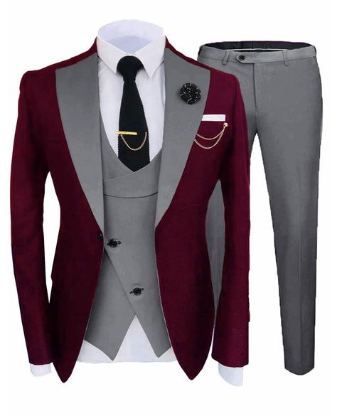 Groom Suits For Wedding, Prom Dress Suit, Best Man Suit, Wedding Best Man, Elegant Suit, Burgundy Blazer, Man Suit, Designer Suit, Dress Suits For Men