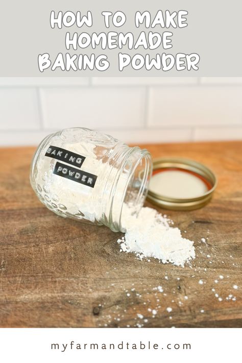 Learn how to make homemade baking powder with just three simple ingredients! This easy DIY recipe ensures your baked goods rise perfectly without the need for store-bought additives. Ideal for cakes, muffins, and more, this fresh, chemical-free alternative is quick to prepare and perfect for any home baker. Keep your pantry stocked with this essential homemade ingredient! #HomemadeBakingPowder #DIYBaking #BakingTips Make Baking Powder, Homemade Baking Powder, Baking Powder Recipe, Baking Powder Substitute, Homemade Baking, Quick Bread Recipes, Diy Baking, Baking Mix, Spice Recipes