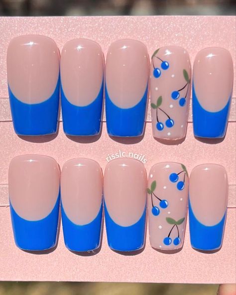 Food Nails, Butterfly Nail Designs, Fake Nails Designs, Luxury Press On Nails, Gel Nail Strips, Nail Drawing, Cute Simple Nails, Cherry Nails, Lovely Nails