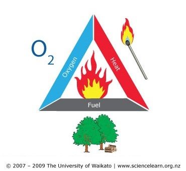 The fire triangle — Science Learning Hub Fire Triangle, Organic Chemistry Study, Colors Of Fire, Science Learning, Fire Drill, Chemical Reaction, Ministry Of Education, Chemical Reactions, Organic Chemistry