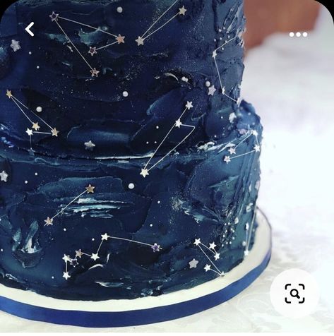 30 Cake Ideas, Constellation Cake, Cake Ideas For Birthday, Childhood Traumas, Constellation Wedding, 30 Cake, Wedding Cake Design, Galaxy Cake, Starry Night Wedding