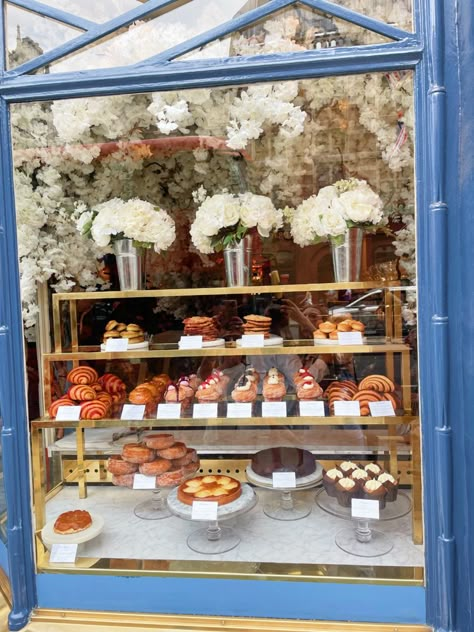 Flower Shop With Bakery, Florist And Bakery Shop, Bakery Window Display Store Fronts, Bakery And Flower Shop, Bakery Flower Shop, French Patisserie Shop, Garden Bakery, Whimsical Bakery, Flower Bakery