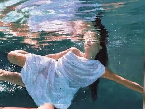 Lena Danya, Underwater Painting, Water Art, Beautiful Scenery Nature, Water Painting, Art Drawings, Art Inspiration, Paintings, Illustrations