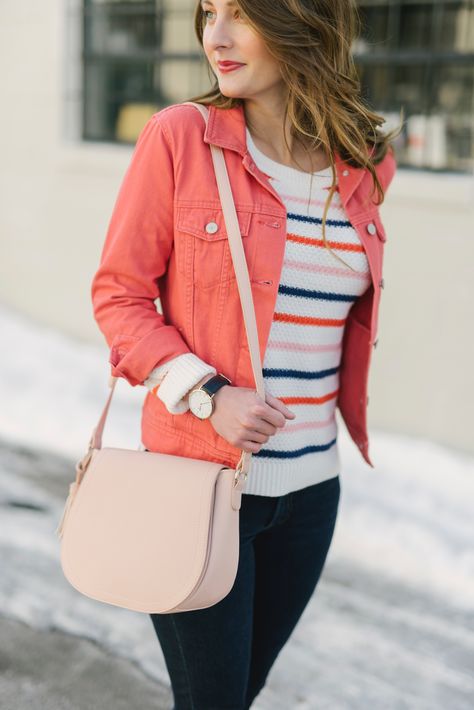 casual spring outfit idea | via Finding Beautiful Truth Coral Jacket Outfit, Peach Jacket Outfit, White And Orange Outfit, Coral Outfit Ideas, Smart Casual Women Summer, Coral Outfits, White Outfit Ideas, Peach Jacket, Coral Outfit