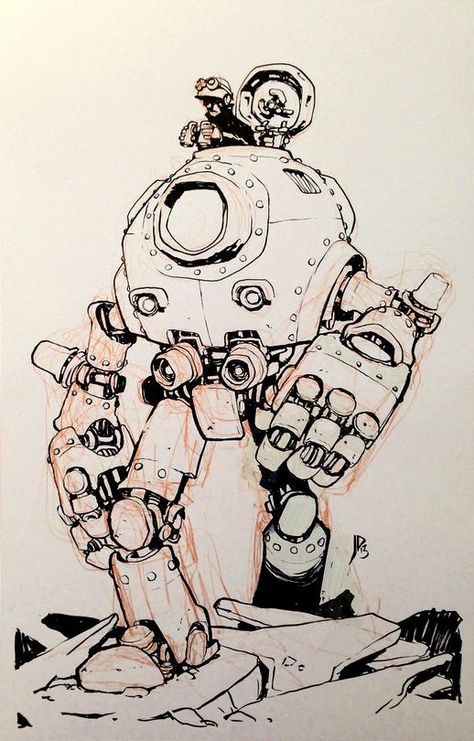 Mecha Character Design, Robot Reference, Robot Drawing, Jake Parker, Mecha Art, Robot Sketch, Mech Design, Short Comic, 강아지 그림