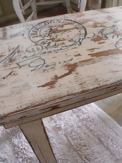 French Provincial Table Makeover, Table Redo, Letter Images, Tv Trays, Chic Table, French Table, Snack Table, Table Diy, Distressed Furniture