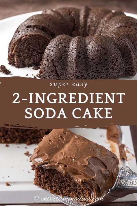 Super Easy 2-Ingredient Soda Cake Weight Watchers 2 Ingredient Cake, Cake With Sprite Recipe, Cake Mix Plus Soda, Cake And Soda Recipe, No Mix Cake Recipe, Weight Watchers Birthday Cake, Soda Cake Mix Recipes, Sprite Cake 3 Ingredients, 2 Ingredients Cake