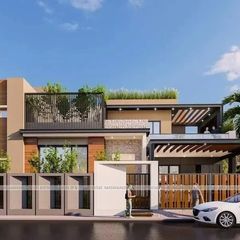 NakshaMaker (@nakshamaker) • Instagram photos and videos Luxury Boundary Wall Design, Modern Boundary Wall Design, Boundary Wall Design Ideas, Modern Boundary Wall, Box Elevation, Boundary Wall Design, Elevation House, Elevation Ideas, Coworking Space Design