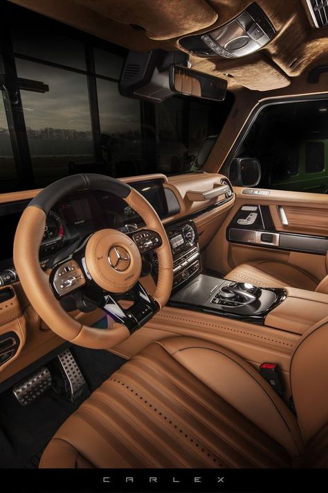 Suv Cars Luxury Interior, Mercedes Brown Interior, G Class Benz, G Wagon Brown Interior, Mercedes G Wagon Aesthetic Interior, G63 Amg Brabus Interior, Mercedes Benz Brown Interior, Black G Wagon Interior, Tan G Wagon