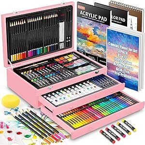 Art Materials Drawing, Best Art Supplies, Crafts Drawing, Drawing Kits, Gift For Artist, Cute Stationary School Supplies, Diy Gift Set, Watercolor Kit, Art & Craft Kit