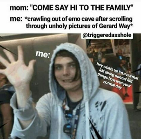 Emo Meme, My Chemical Romance Memes, Emo Band Memes, Emo Phase, Mcr Memes, Emo Stuff, I Love Mcr, Emo Memes, Band Humor