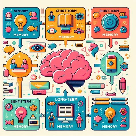 Explore different types of memory: short-term, long-term, sensory, and working memory. Learn their functions and tips to enhance performance Episodic Memory, Types Of Memory, Neural Connections, Cerebral Cortex, Problem Solving Strategies, Short Term Memory, Working Memory, Senior Health, Personal Identity