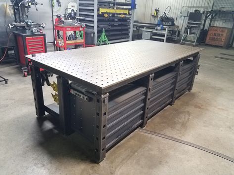 Welding Bench, Welding Workshop, Welding Table Diy, Welding Tables, Welding Shop, Welding Cart, Metal Workshop, Welding And Fabrication, Diy Welding