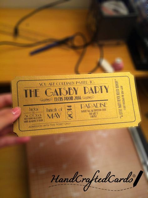 Prom, Prom 2014, Ticket Invitation, Gatsby Party, Deviantart