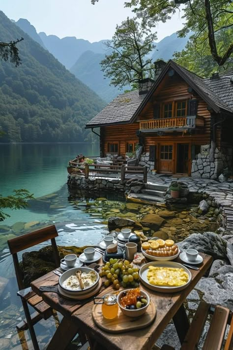 Cottage In The Mountains, Cabin In The Mountains, Fantasy House, Peaceful Places, Cabins And Cottages, Cabin Life, Cottage Living, Cozy Cabin, Cabin Homes