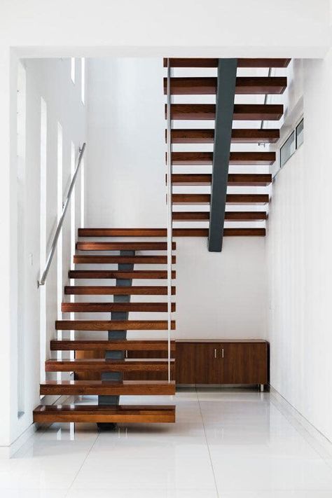 Wood Stair Railing Ideas, Wood Stair Railing, U Shaped Stairs, Straight Staircase, Stair Railing Ideas, U Shaped Staircase, Wood Railings For Stairs, Staircase Design Modern, Stair Makeover