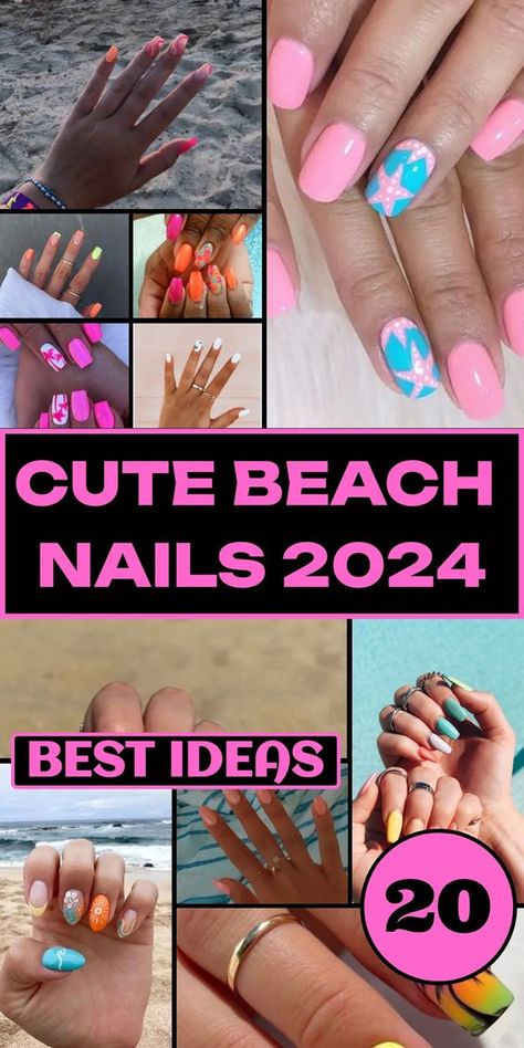 Discover 20 cute beach nails designs you'll adore for a fabulous summer. Our collection includes simple acrylic ideas, stunning white nails, and trendy almond shapes. Perfect for 2024, these gel and acrylic designs will keep your nails looking fresh and stylish. From blue nails to French tips, find the perfect beach-ready look that suits your style. Get inspired with our top beach nail designs. Beach Vacation Acrylic Nails, Nail For The Beach, Beach Nails Vacation Almond, Nails For Aruba Vacation, Beach 2024 Nails, Cruise Nail Art Designs, Nail Designs For Vacation The Beach, Nail Color For Beach Vacation Summer, Nail Ideas For Mexico Vacation