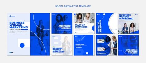 Social media template post with business... | Free Psd #Freepik #freepsd #business #design #template #woman Business Social Media Design, Business Social Media Posts Design, Free Social Media Templates, Graphic Design School, Social Media Branding Design, Social Templates, Desain Editorial, Social Design, Business Social Media