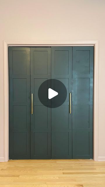 Lindzi Shanks — Marshmallow CEO ✨ on Instagram: "Reposting because I just realized my audio didn’t come through the first time! 

This project took 3 days & $250 for all 4 sets of doors. I’m obsessed with them & love that we could create something custom without throwing away the doors! #closetdoormakeover #bifolddoors #blackpaint #brasshardware #homeproject #diyhome #homedecor #diyhomedecor #girlswithpowertools #homerenovation #moodydecor #closetmakeover #beforeandafter #interiordesign #myhome"