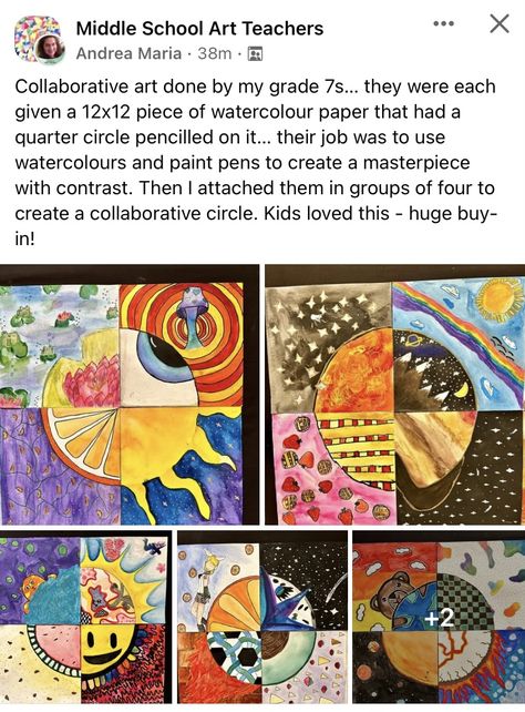 Year 6 Art Projects, Easy Middle School Art Lessons, Art Class Ideas Middle School, First Week Art Projects Middle School, One Day Art Projects For High School, Principles Of Design Project, Art Lesson Plans Highschool, Art Class Middle School, Middle School Painting Projects