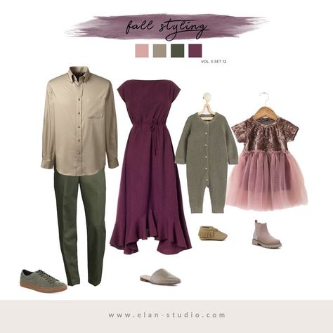 What to Wear: Fall Family Photography Session Elan Studio www.elan-studio.com Vol 5. Set 12 Olive, Tan, Mauve, Plum Family Photos Plum Color Palettes, Family Photos Purple Color Palettes, Fall Purple Outfits, Family Photos With Burgundy, Plum Family Photos Outfit Ideas, Plum Color Family Photos, Green And Purple Family Photo Outfits, Red Couch Family Photos, Pink Family Pictures Outfits